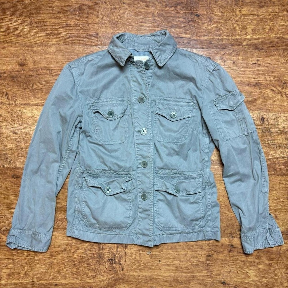 J.Crew Classic Twill Chino Weathered Broken-In Utility Jacket Grey Womens Small